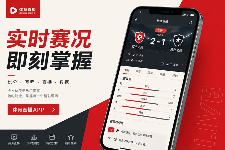 杂志式App介绍 · 移动观赛入口 · 今日赛事打开就看界面展示